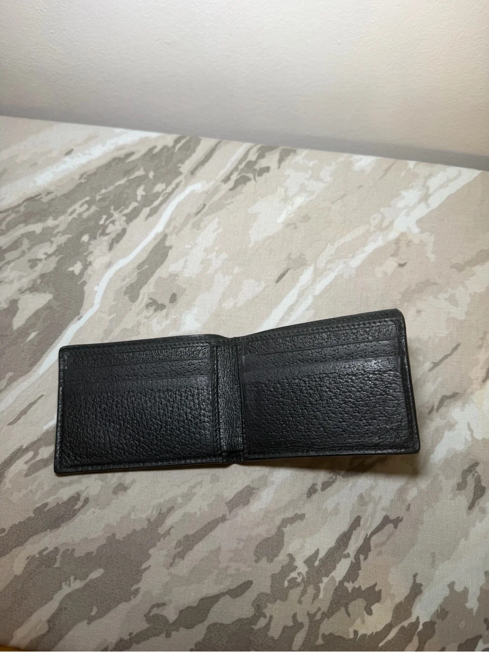 Gucci Black Leather Card Holder with Gold Double G Logo